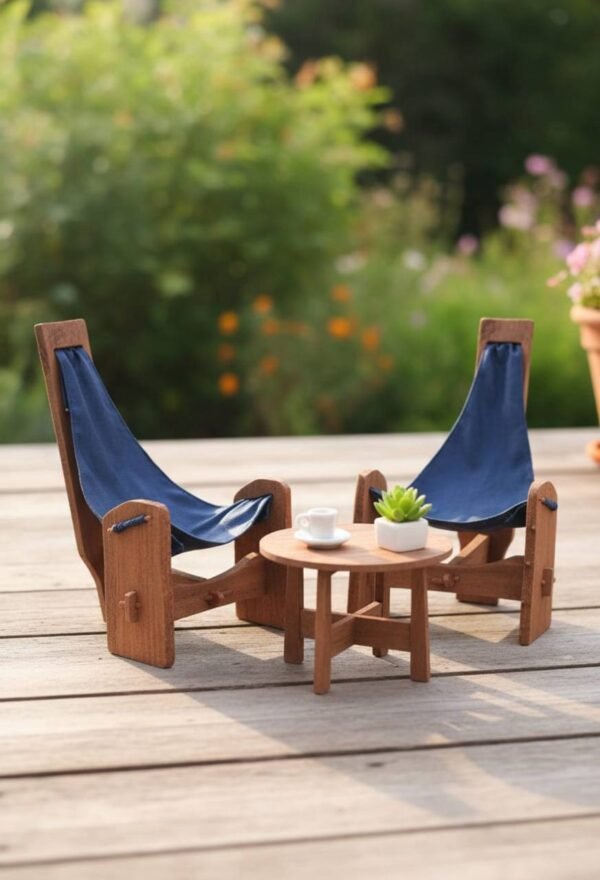 Luxury Outdoor Wooden Lounge Set (2 Chairs & Table