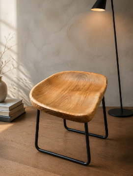 ‎Chaise en bois naturel pour le confort dorsal avec trois dimensions de hauteur : 42-65-75 cm‎