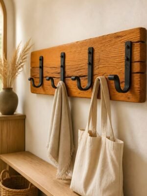 Cintre à manteau rustique en bois fait main