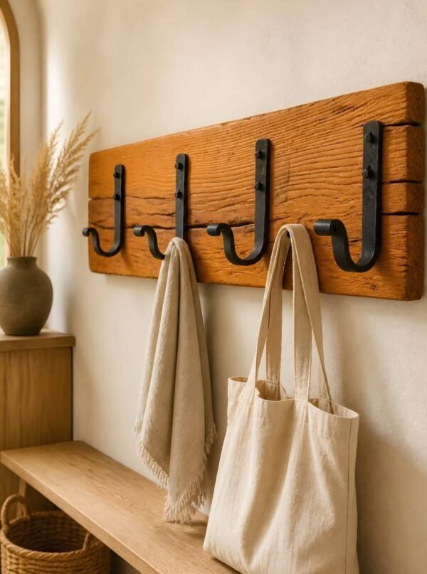 Cintre à manteau rustique en bois fait main