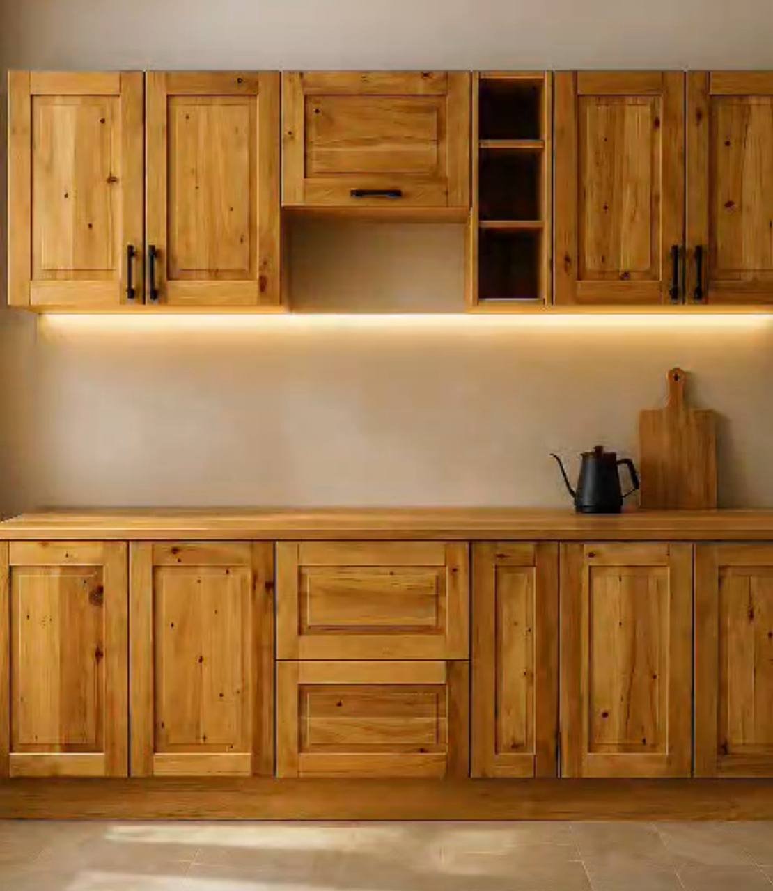 Porte de cuisine en bois massif